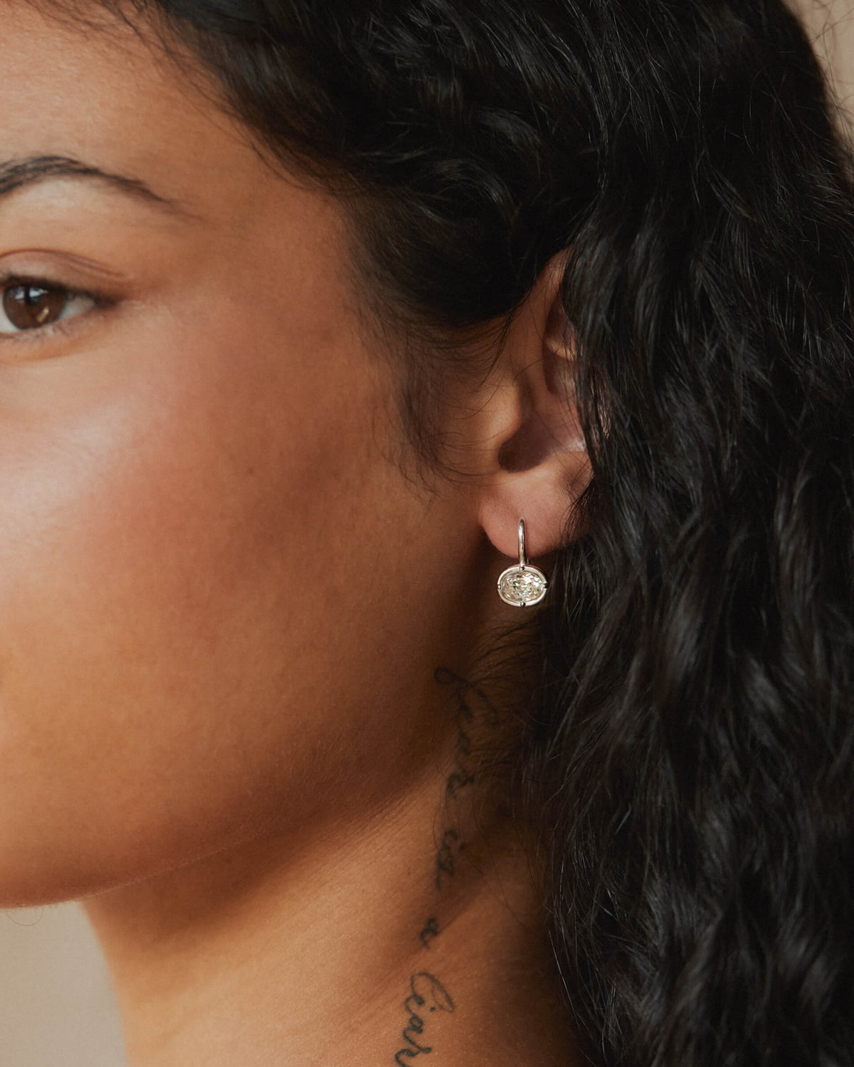 Medallion White Sapphire Earrings