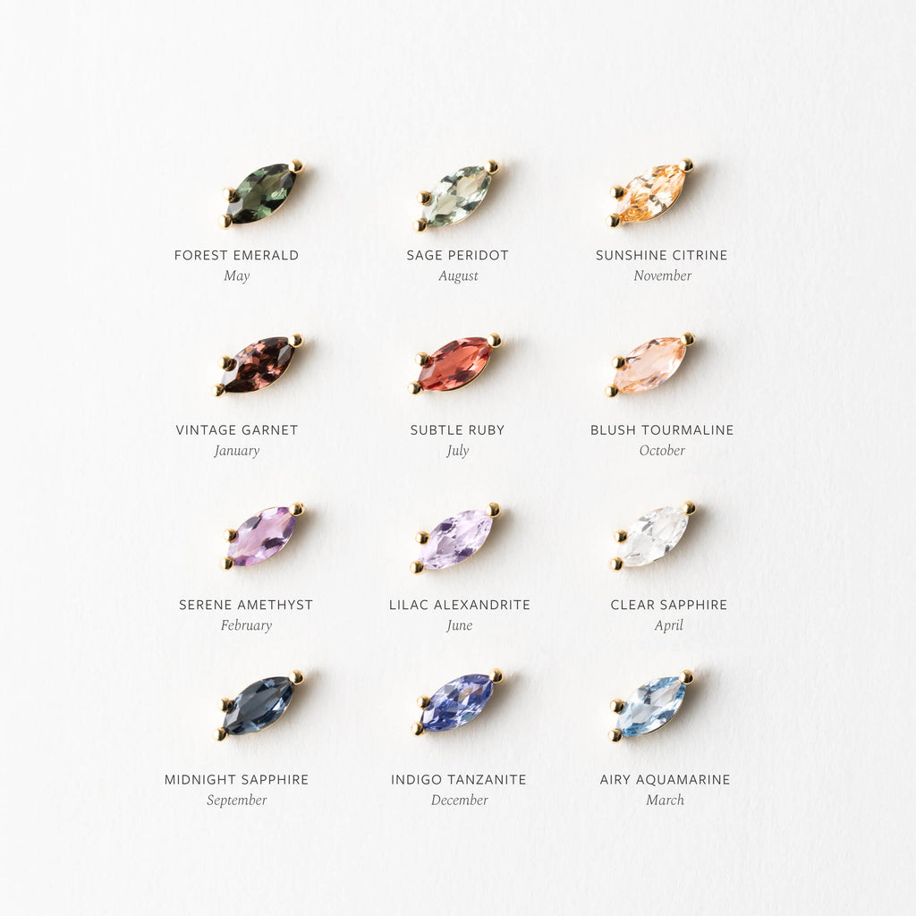Birth Month Necklace Set