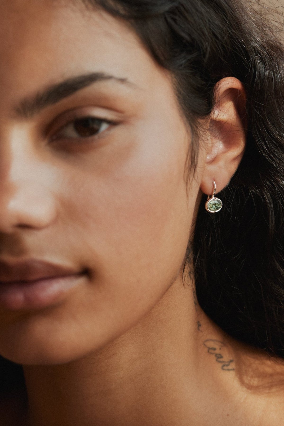 Medallion Moss Spinel Earrings