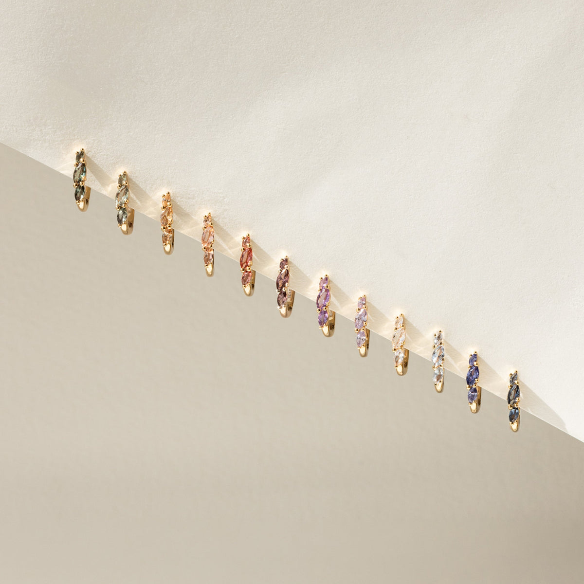 Aura Birthstone Marquise Hoops